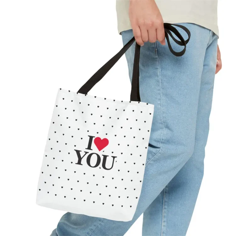 I Love You Tote Bag, Gift for Her, Valentine's Day, Beach Bag, Shopping Tote